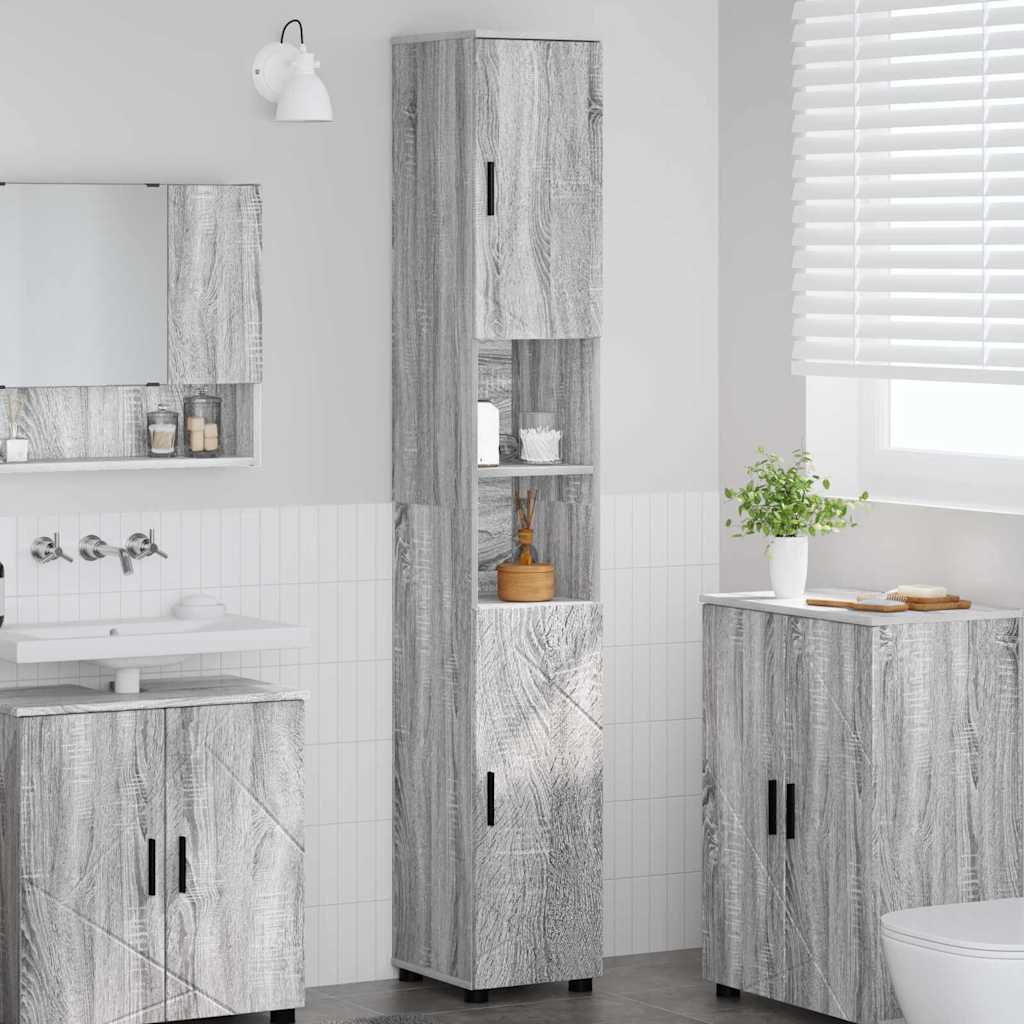 Vannitoa kapp Hall Sonoma 30 x 35 x 192 cm Tehispuit, Metall
