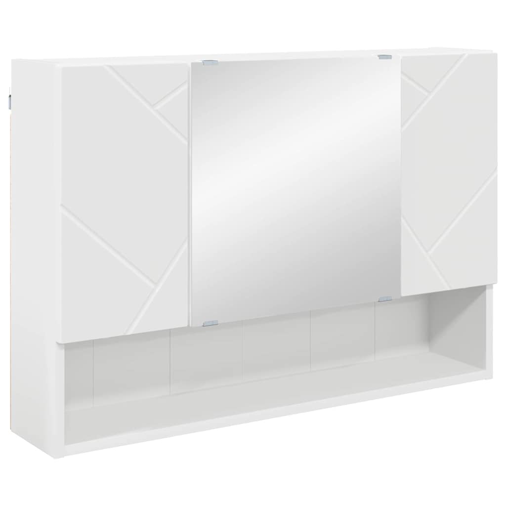 Peeglikapp Valge 80 x 17 x 55 cm Tehispuit