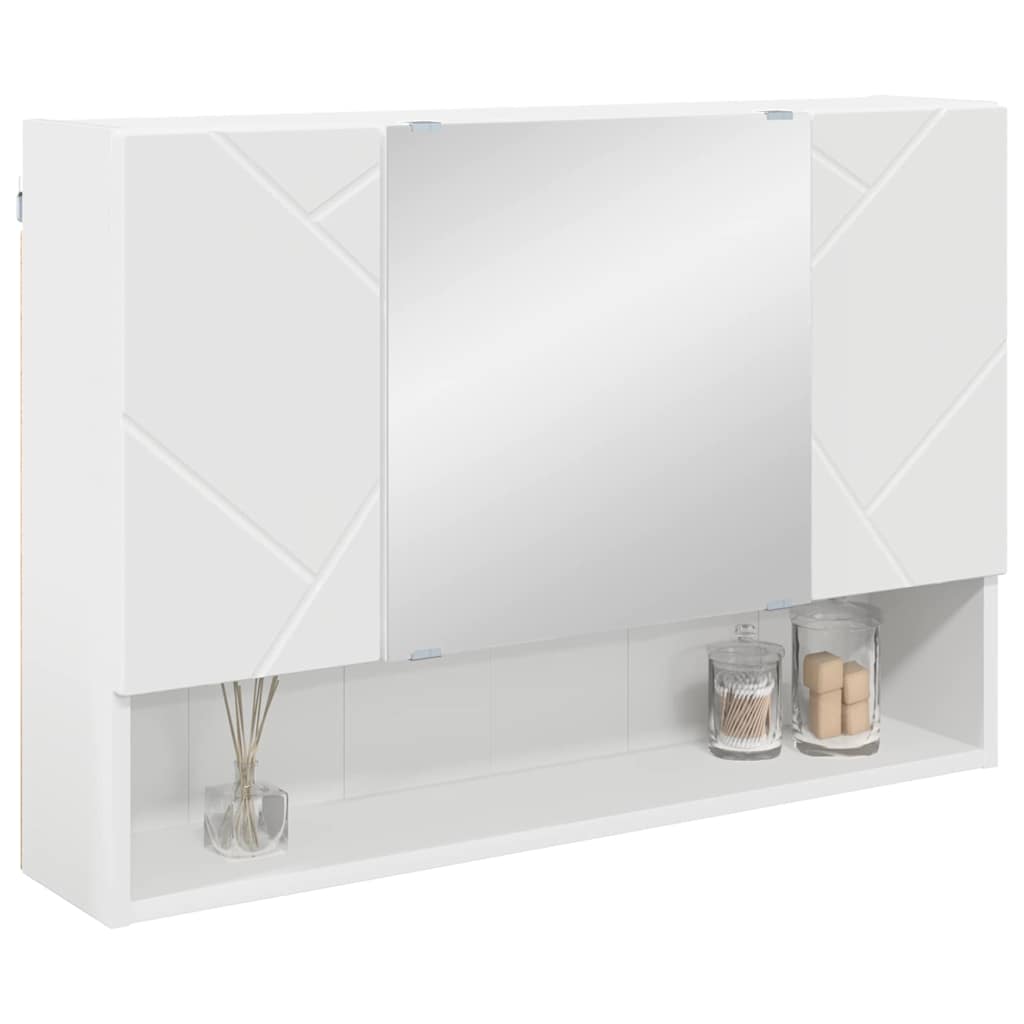 Peeglikapp Valge 80 x 17 x 55 cm Tehispuit