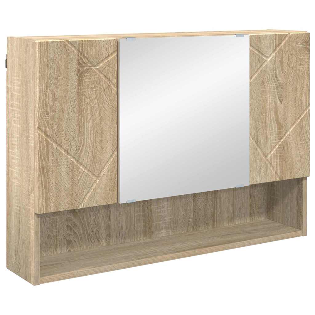 Peeglikapp ladustamisega Sonoma tamm 80 x 17 x 55 cm Tehispuit