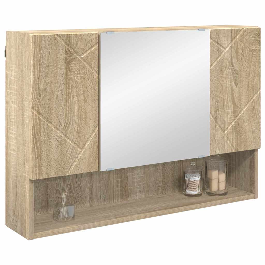 Peeglikapp ladustamisega Sonoma tamm 80 x 17 x 55 cm Tehispuit