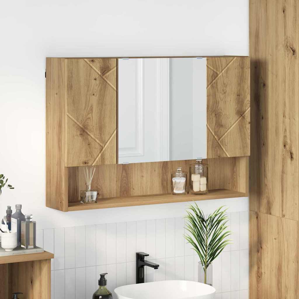 Peeglikapp ladustamisega Käsitööpuu 80 x 17 x 55 cm Tehispuit