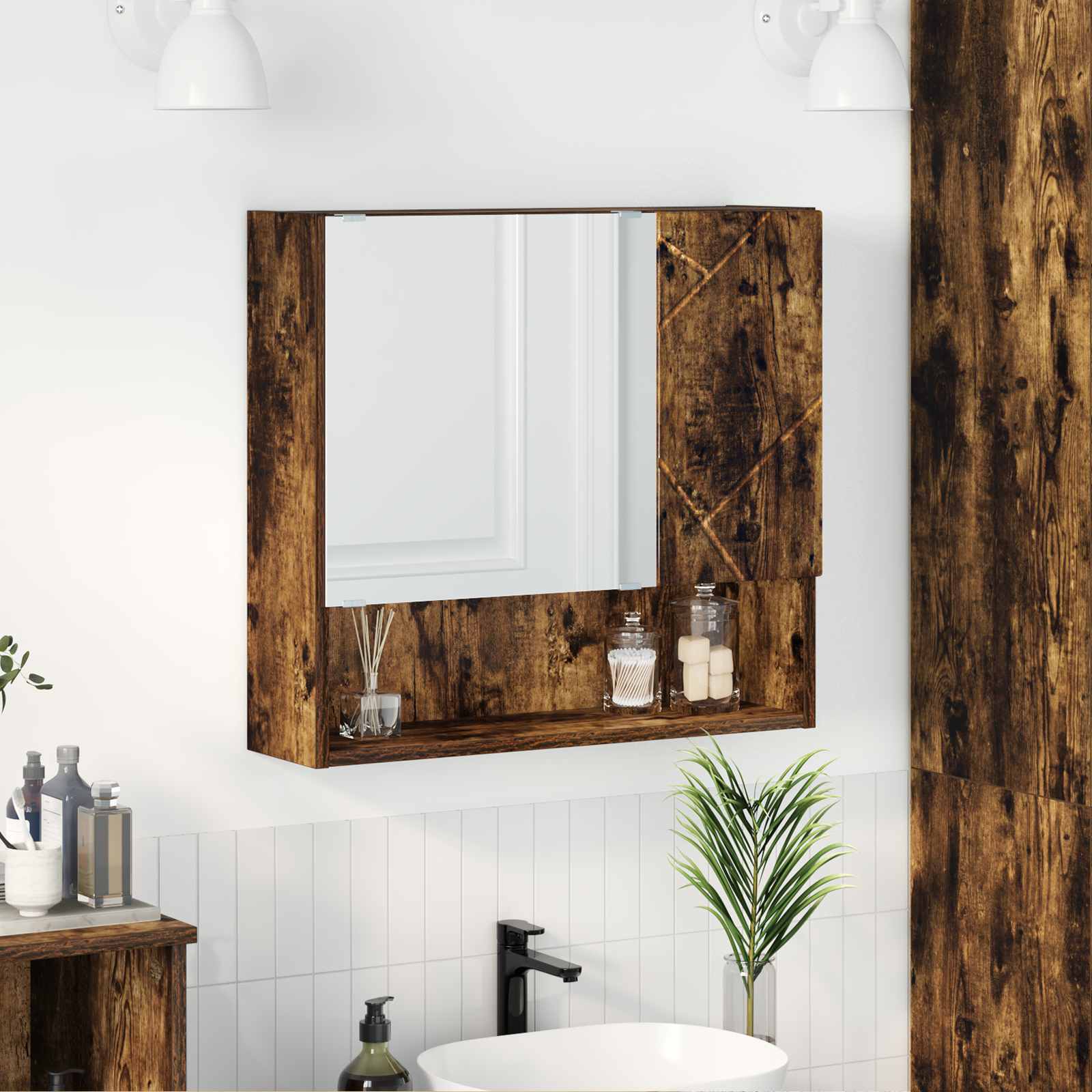 Peeglikapp Suitsetatud tamm 59 x 17 x 55 cm Tehispuit