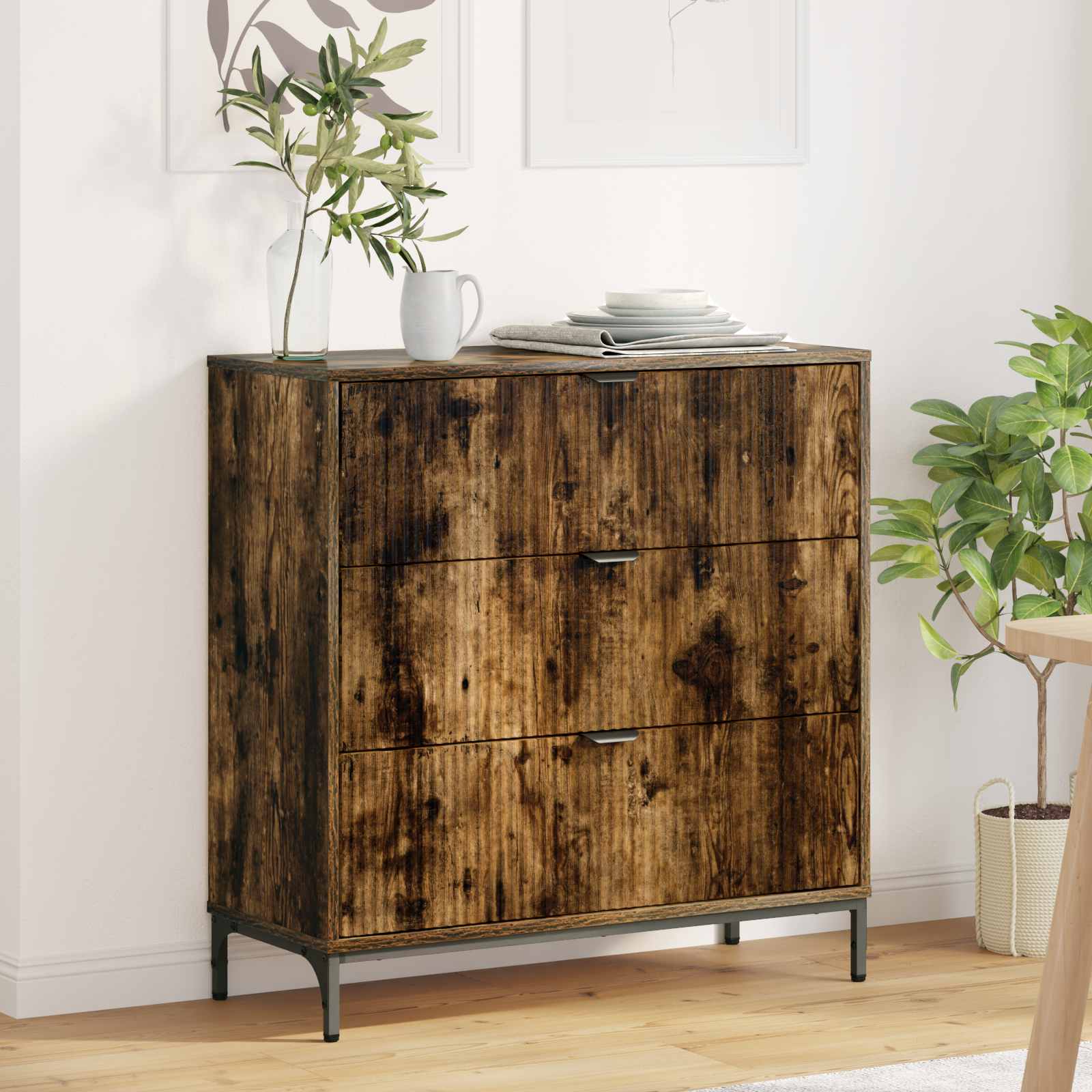 Kõide Suitsetatud tamm 79,5 x 33 x 82 cm Tehispuit