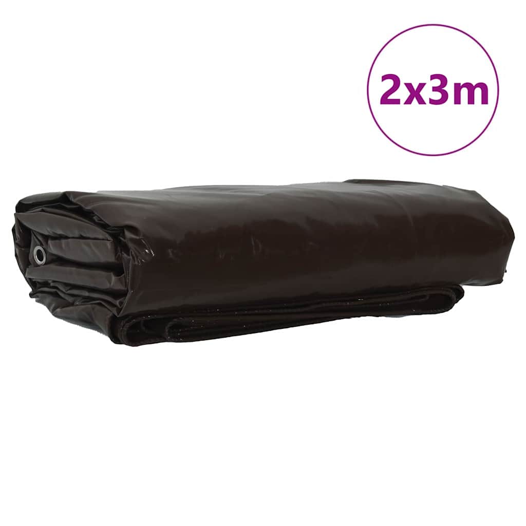 Tarpaulin 650g / m² Pruun 2 x 3 m Lõuend PVC kattega
