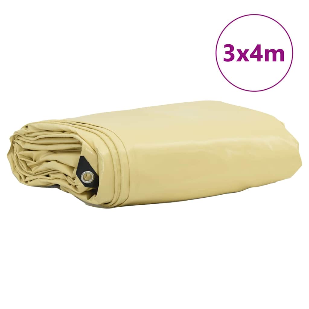 Tarpaulin 650g / m² Beež 3 x 4 m Lõuend PVC kattega