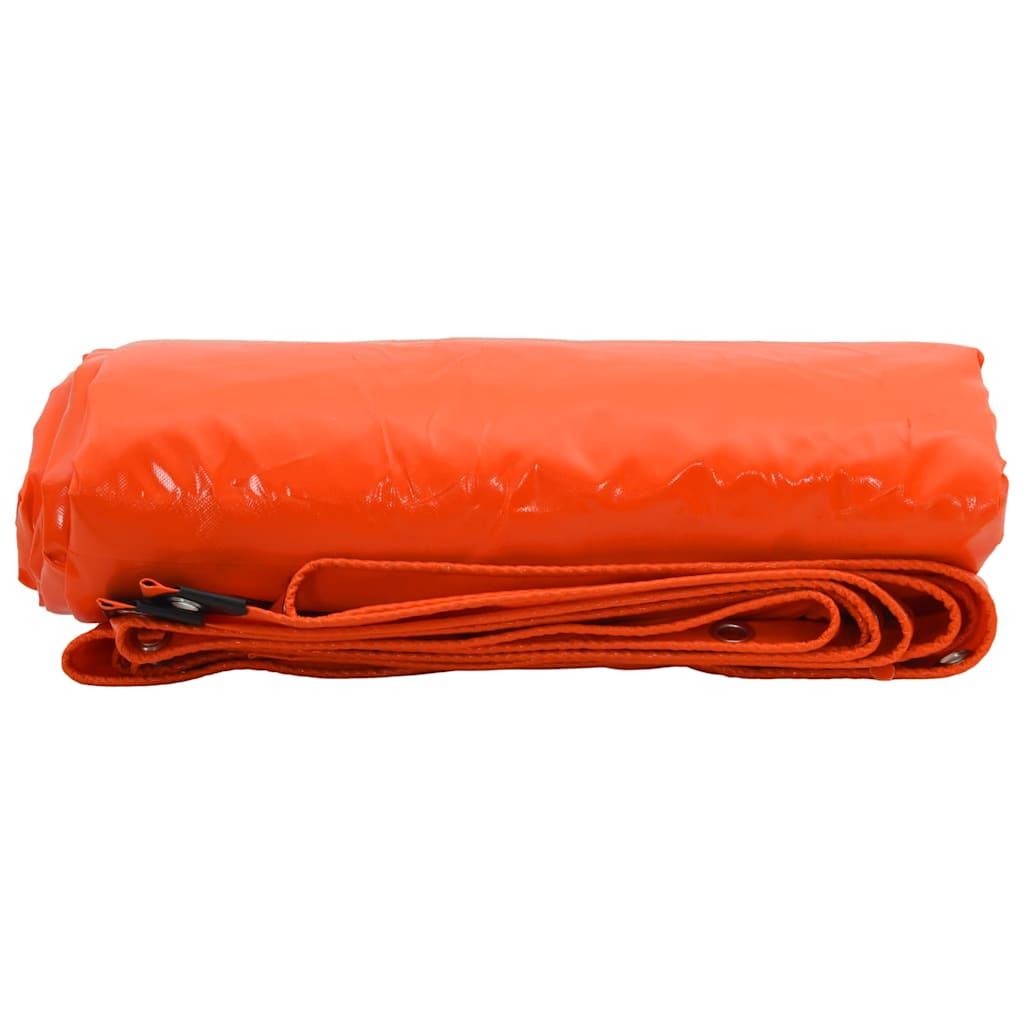 Tarpaulin 650g / m² Oranž 6 x 8 m Lõuend PVC kattega