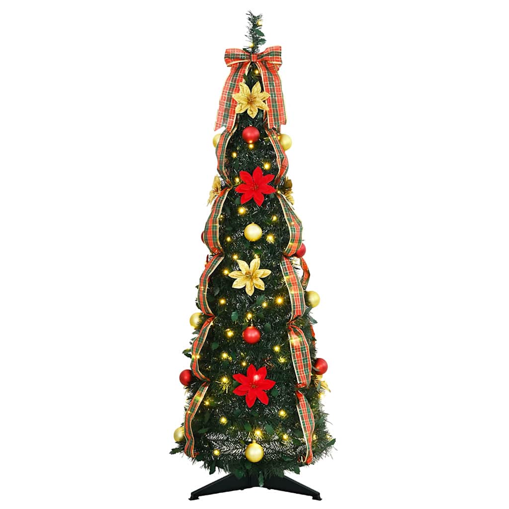 Tehisjõulupuu koos 50 LED-iga koos alusega Roheline 125 cm PVC