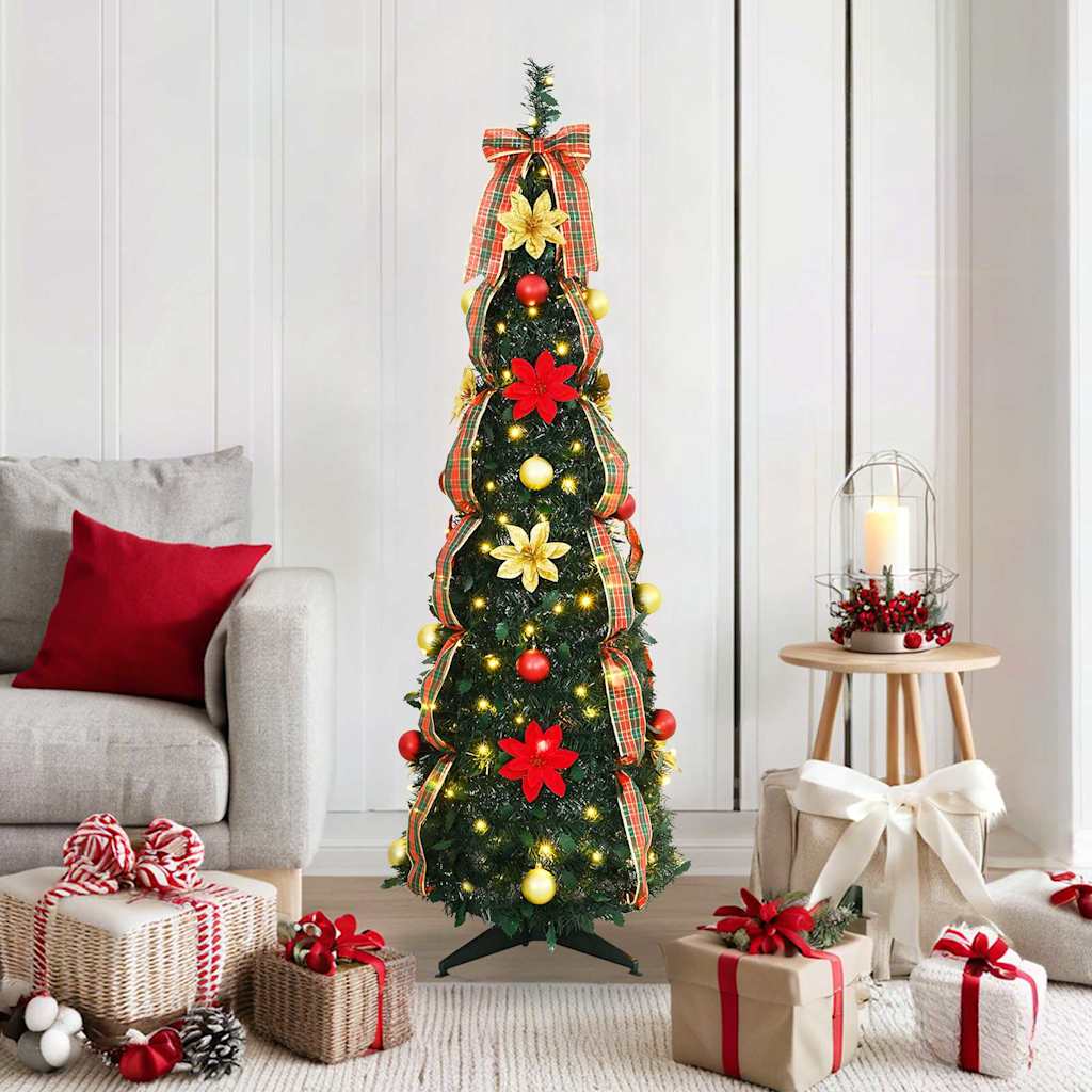 Tehisjõulupuu koos 100 LED-iga koos alusega Roheline 155 cm PVC