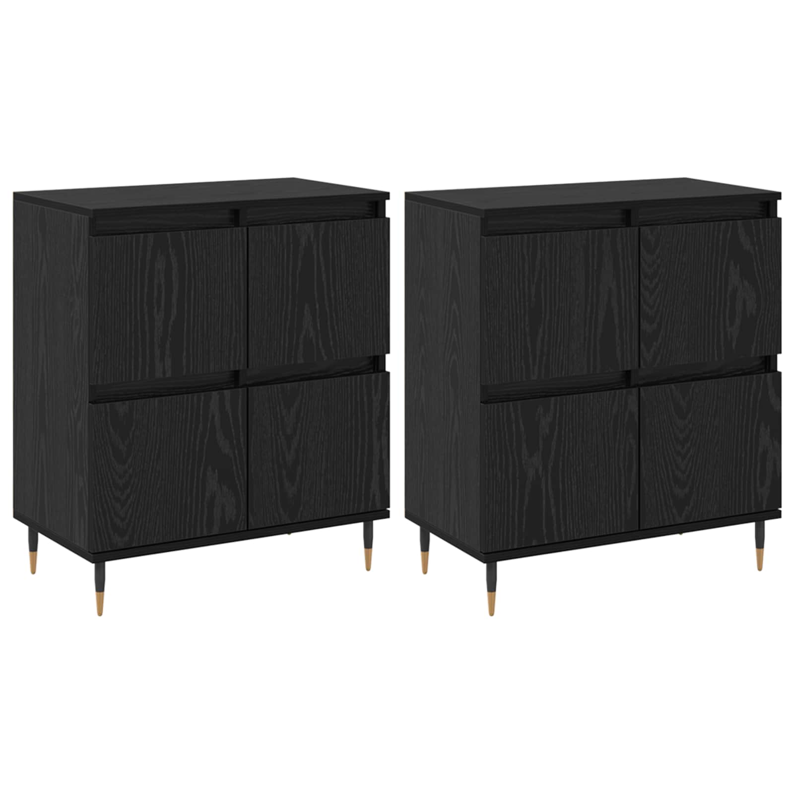 Hoiukapp 2 tk Must tamm 60 x 35 x 70 cm