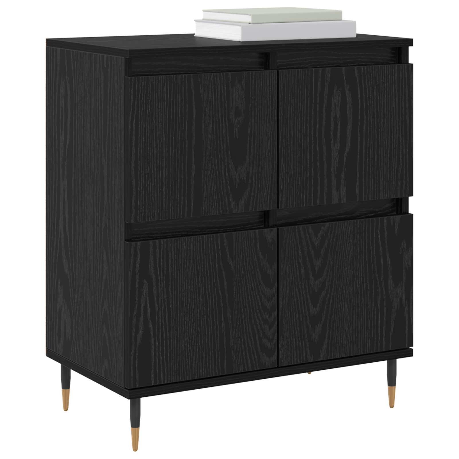 Hoiukapp 2 tk Must tamm 60 x 35 x 70 cm