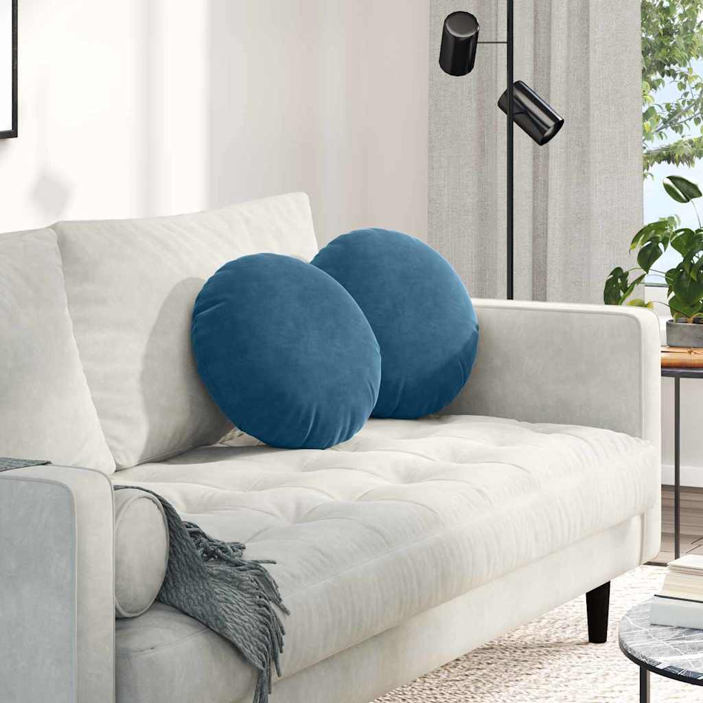 Istumispatjad 2 pcs Sinine Ø 40 x 13 cm Samet