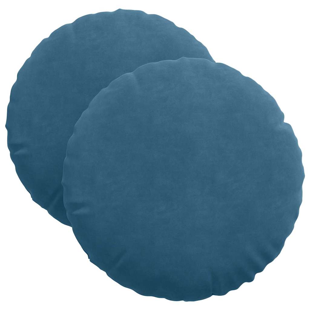 Istumispatjad 2 pcs Sinine Ø 40 x 13 cm Samet