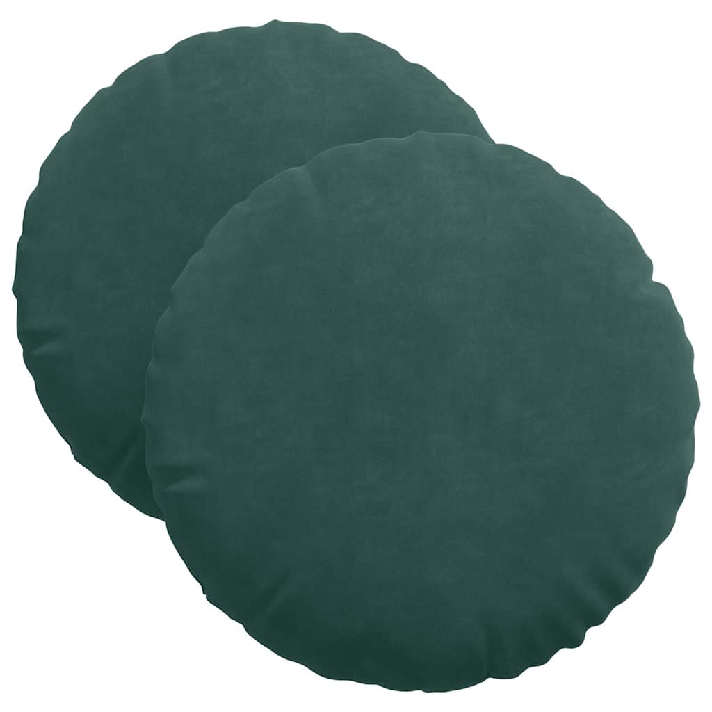 Istumispatjad 2 pcs Tume rohelise Ø 40 x 13 cm Samet