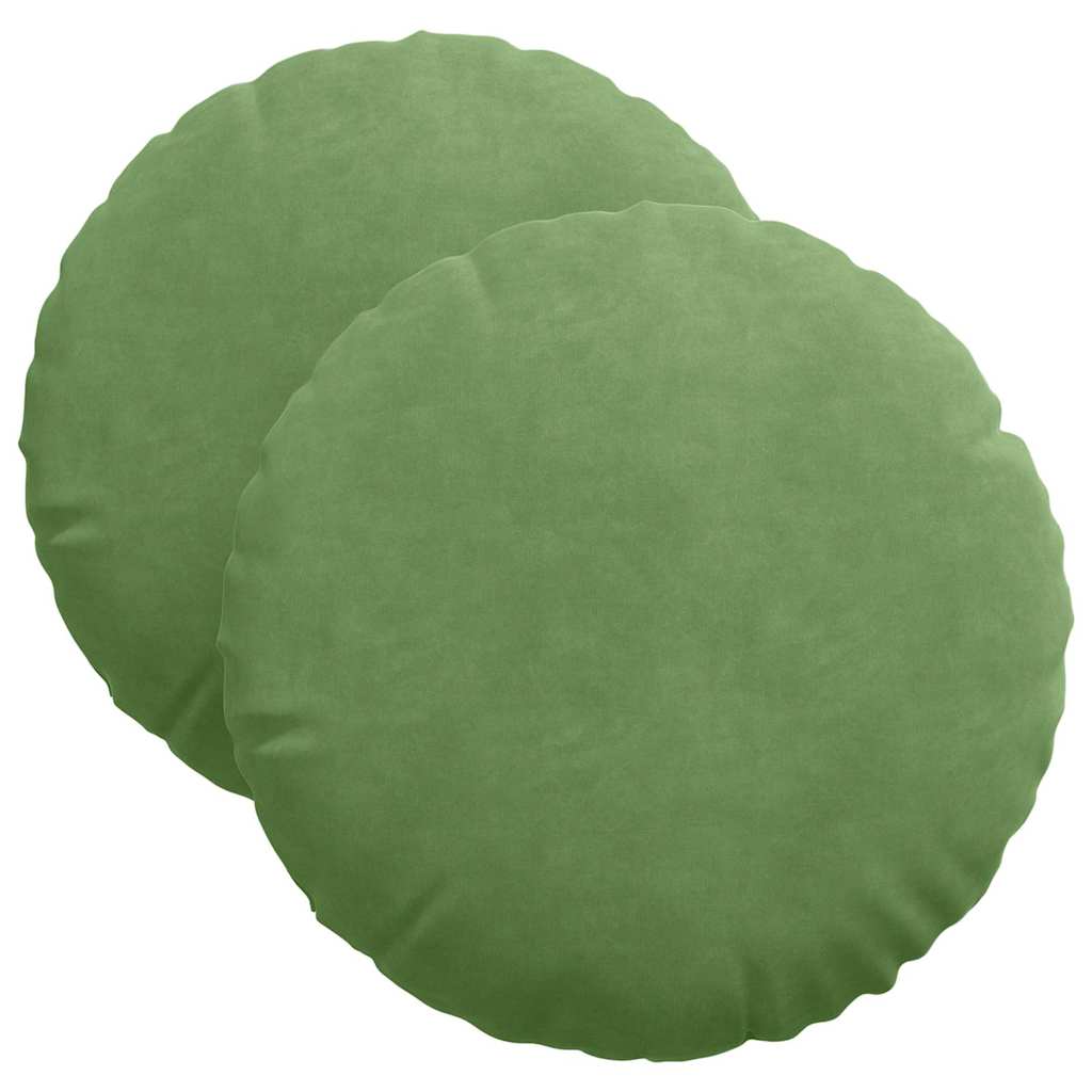 Istumispatjad 2 pcs Hele roheline Ø 40 x 13 cm Samet