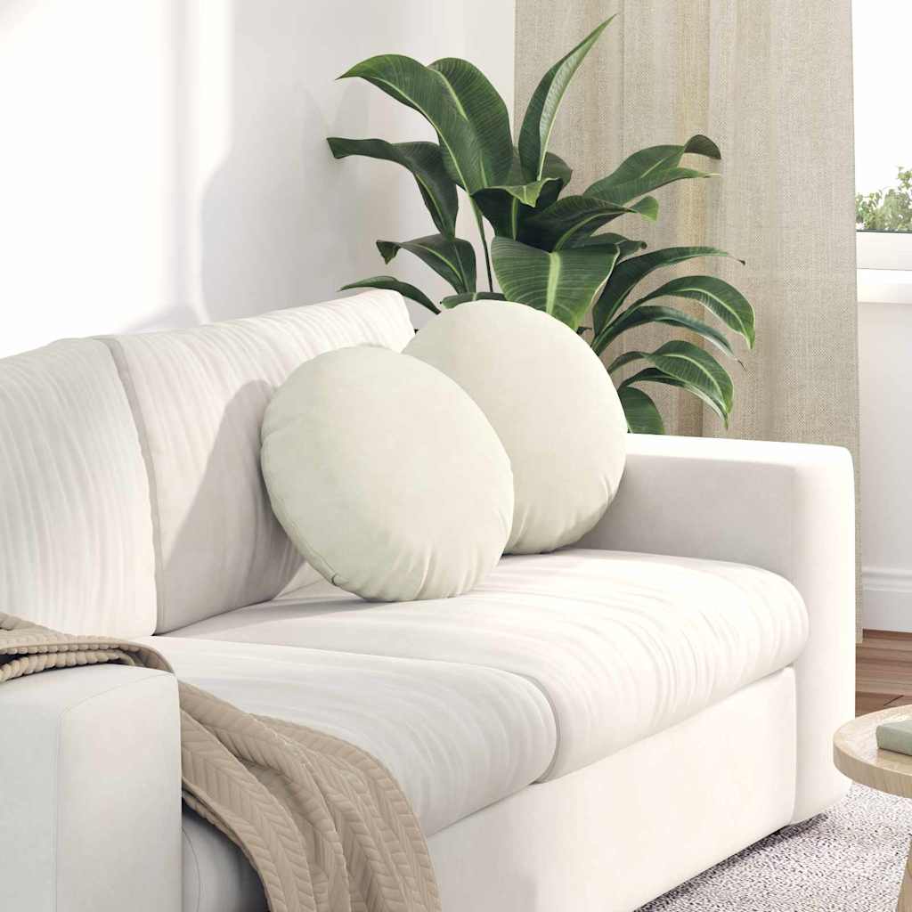 Istumispatjad 2 pcs cream Ø 40 x 13 cm Samet