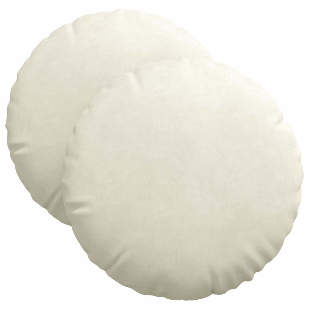 Istumispatjad 2 pcs cream Ø 40 x 13 cm Samet
