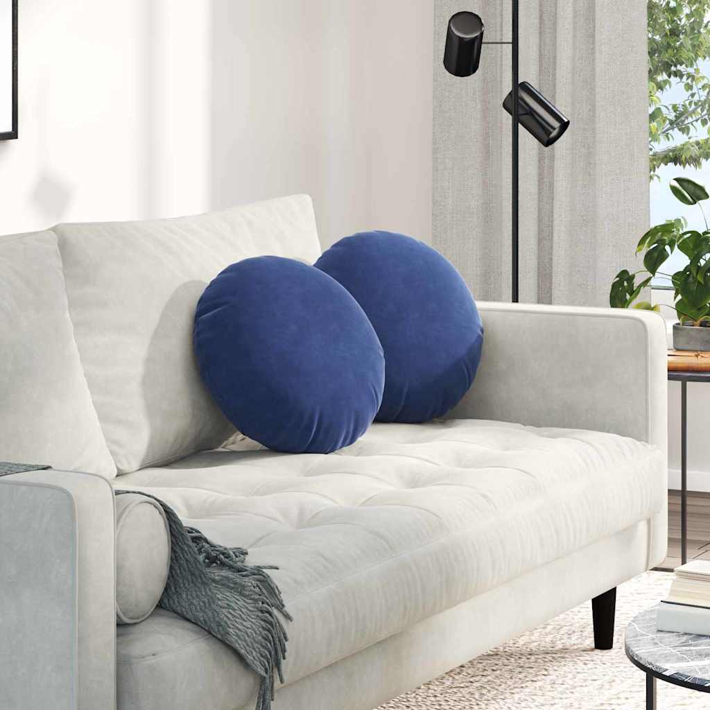 Istumispatjad 2 pcs Politsei sinine Ø 40 x 13 cm Samet