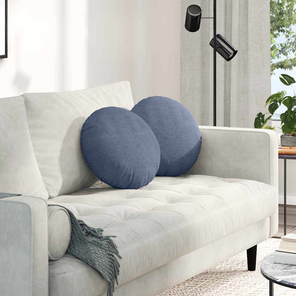 Istumispatjad 2 tk Korter kangas Sinine Ø 40 cm