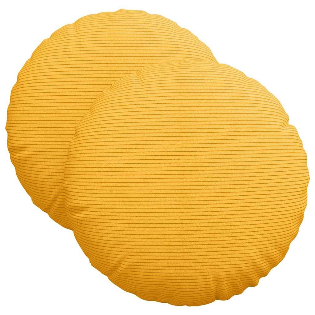 Istumispatjad 2 tk Korter kangas Helekollane Ø 40 cm