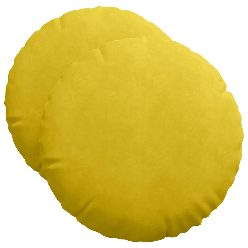 Istumispatjad 2 tk Samet Kollane Ø50 x 19 cm