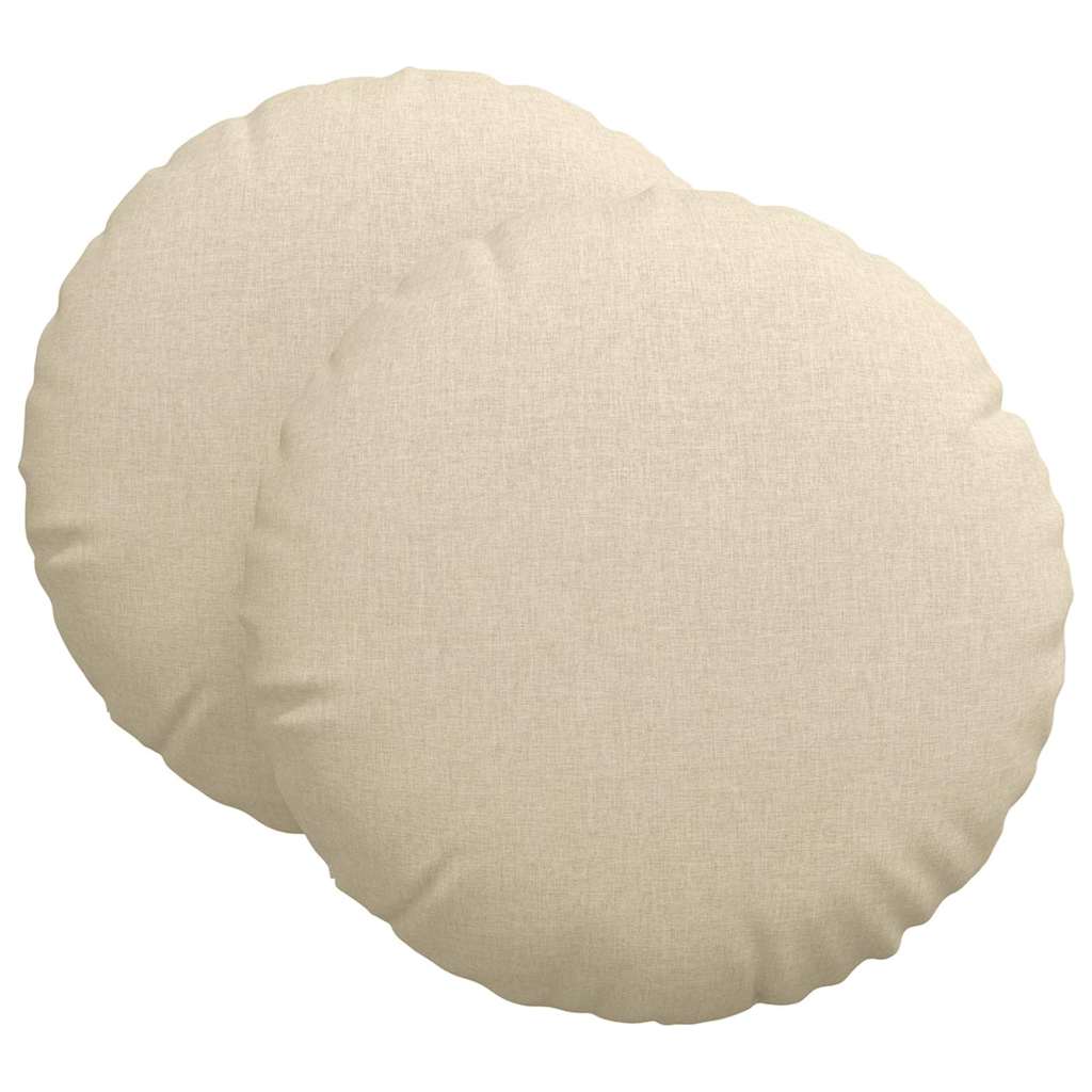 Istumispatjad 2 tk kangas Kreemjas Ø60 x 21 cm