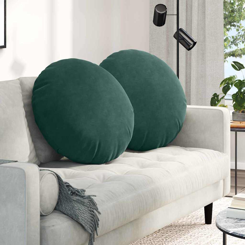 Istumispatjad 2 tk Samet Tume rohelise Ø60 x 21 cm