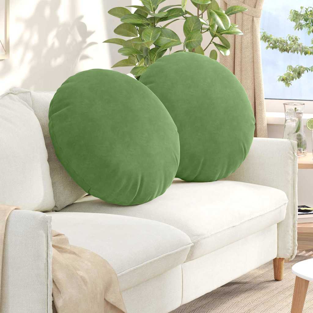 Istumispatjad 2 pcs Hele roheline Ø 40 x 13 cm Samet