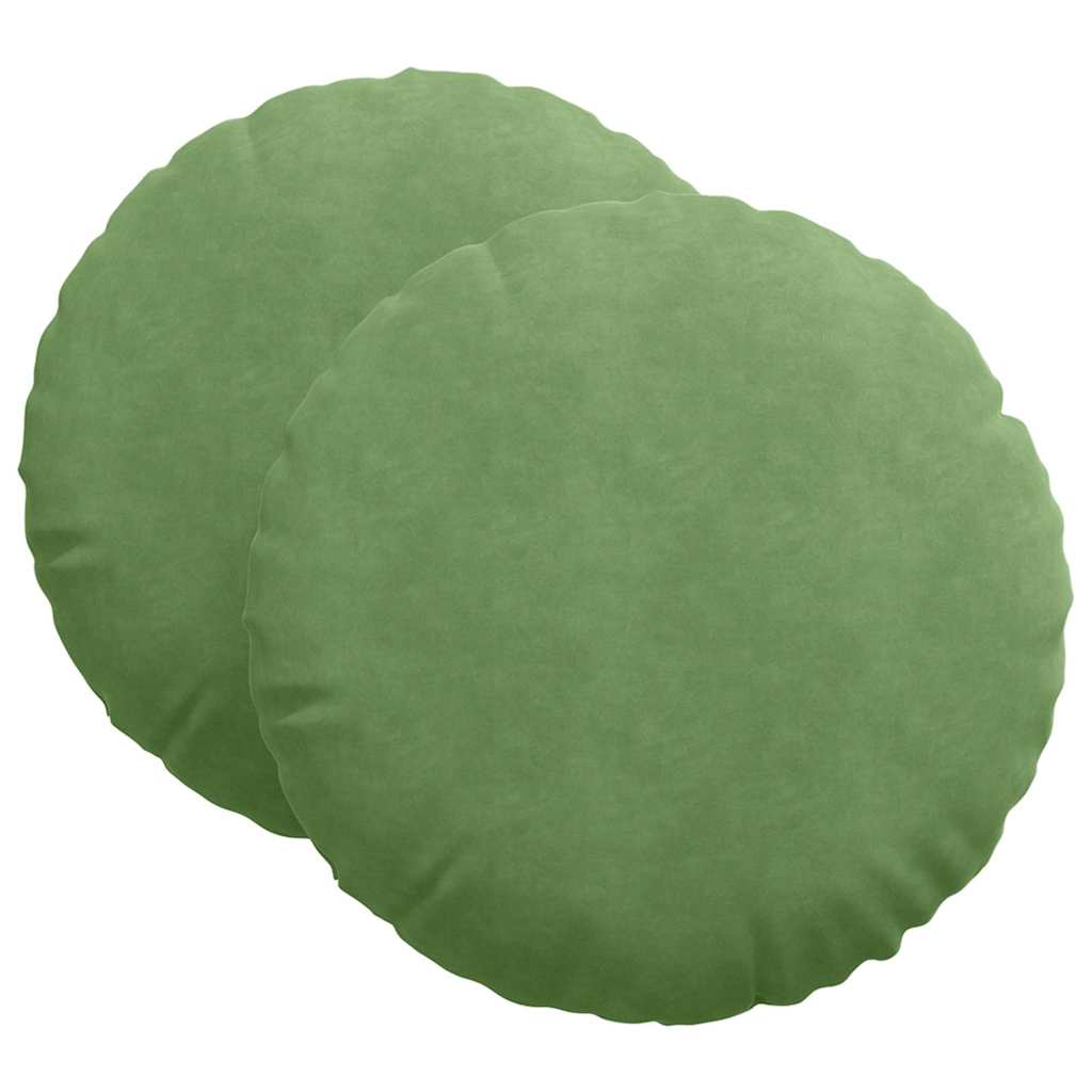 Istumispatjad 2 pcs Hele roheline Ø 40 x 13 cm Samet