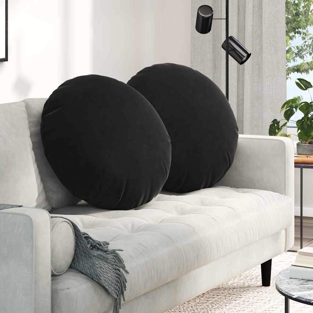 Istumispatjad 2 tk Samet Must Ø 80 x 29 cm