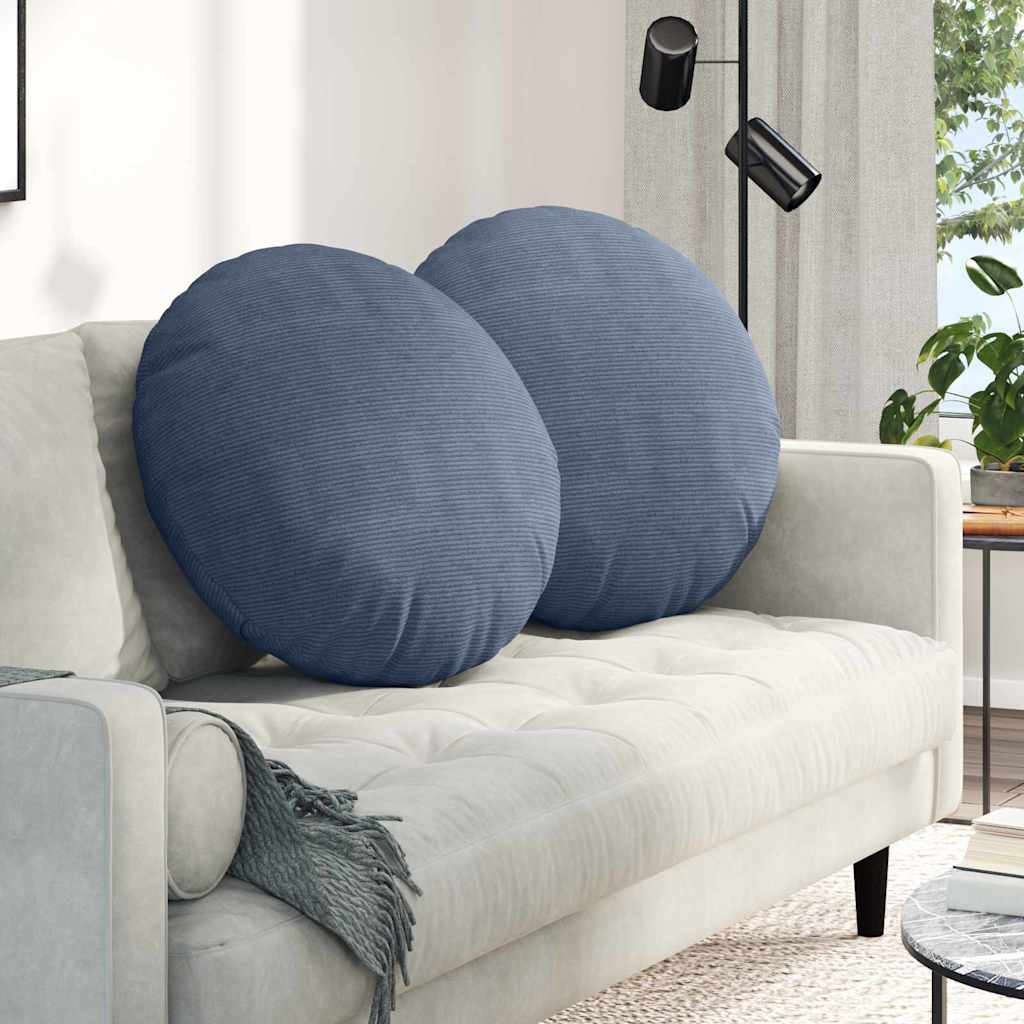 Istumispatjad 2 tk Korter kangas Sinine Ø 80 cm