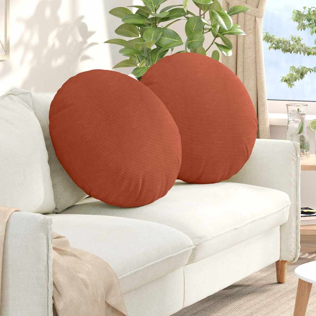 Istumispatjad 2 tk Korter kangas Punane oranž Ø 80 cm