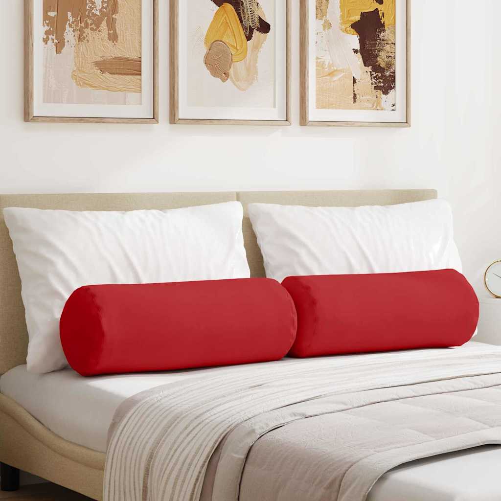 Padjad 2 tk kangas Punane Ø 25 x 70 cm