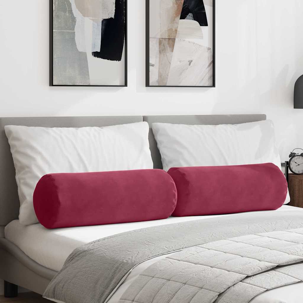 Padjad 2 pcs Veinpunane Ø 25 x 70 cm Korter kangas