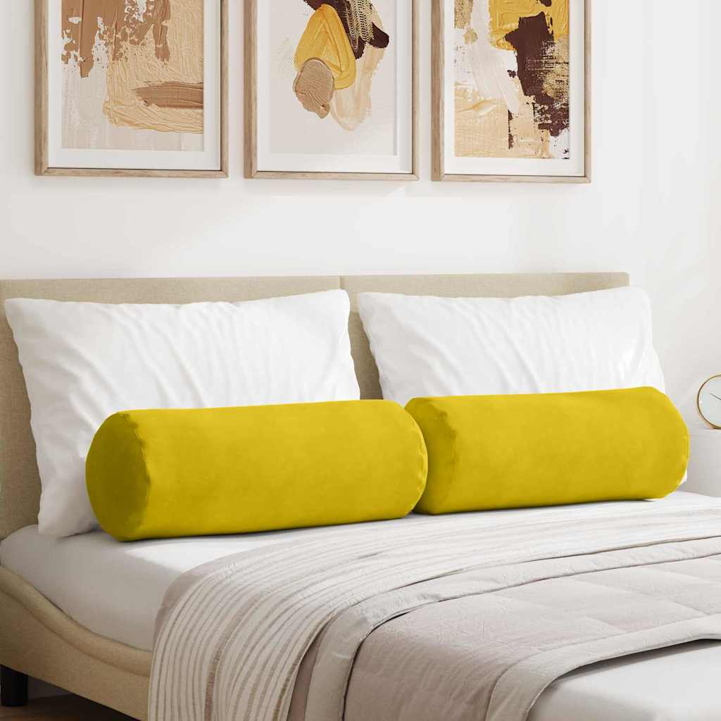 Padjad 2 pcs Kollane Ø 25 x 70 cm Korter kangas