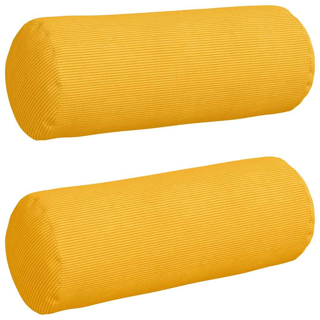Padjad 2 pcs Helekollane Ø 25 x 70 cm Korter kangas