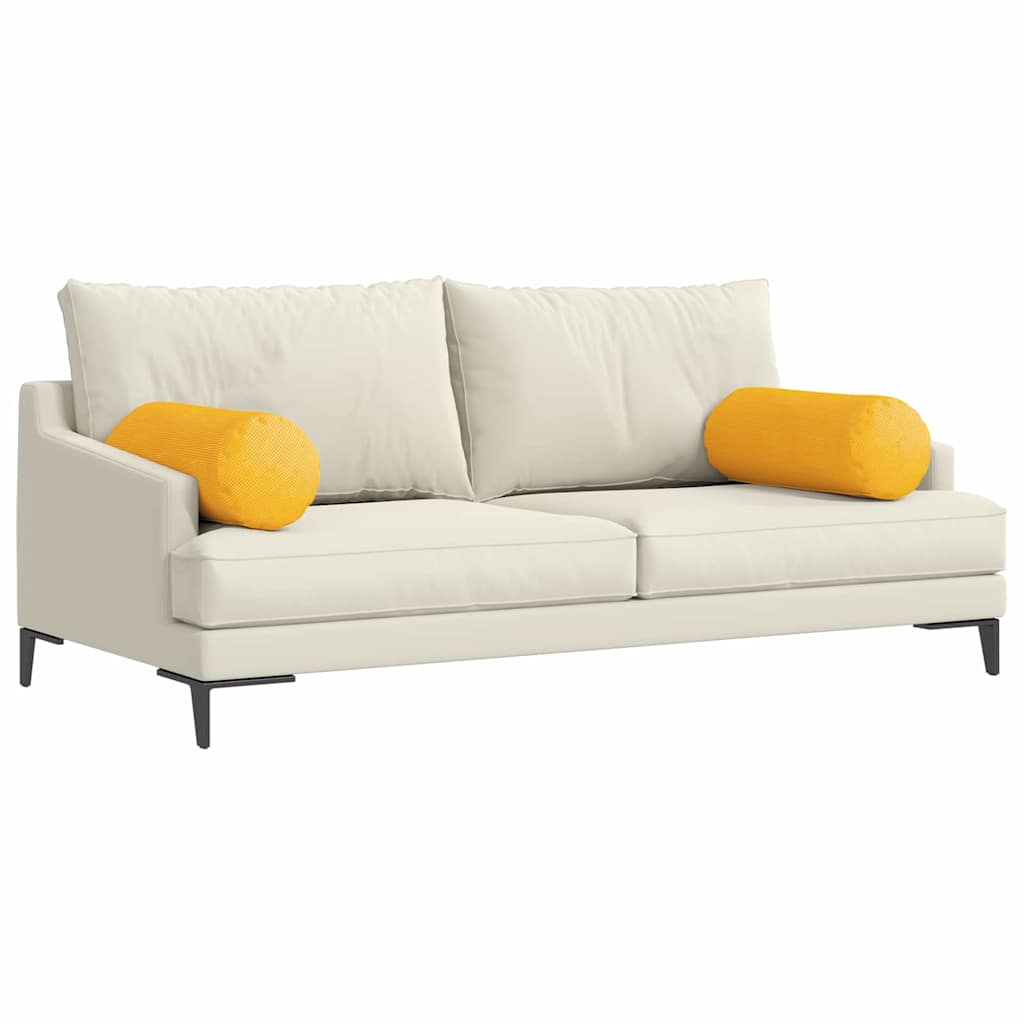 Padjad 2 pcs Helekollane Ø 25 x 70 cm Korter kangas