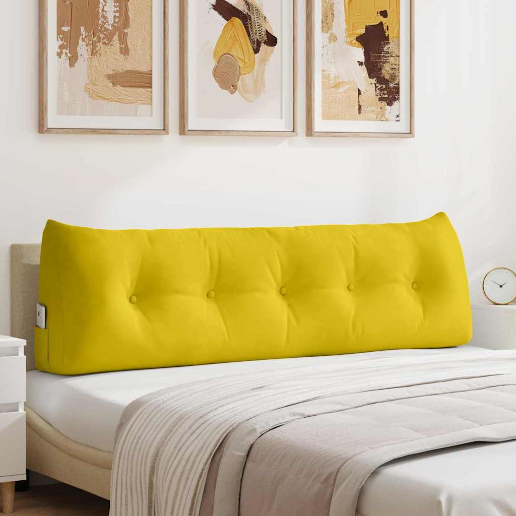 Seljatugi padi Kollane 160 x 50 x 24 cm Samet