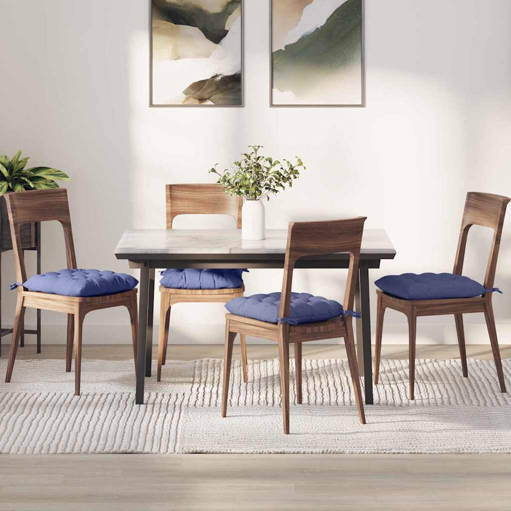 Istumispatjad 4 tk kangas Jeans sinine 40 x 40 x 6 cm