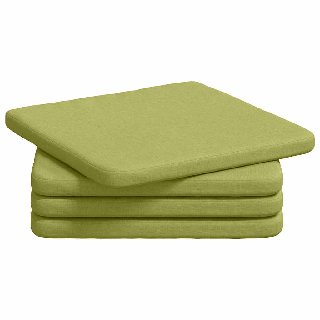 Istumispatjad 4 pcs Hele roheline 40 x 40 x 3 cm kangas
