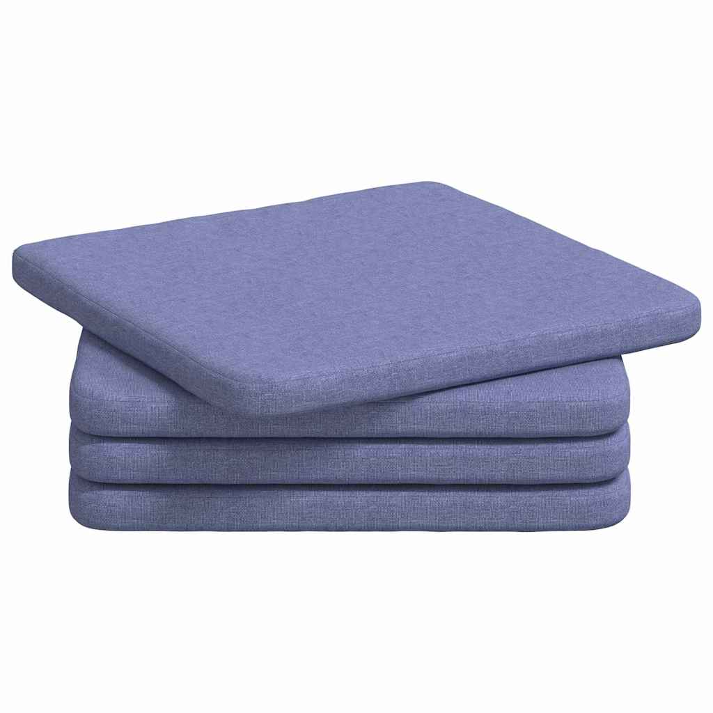 Istumispatjad 4 tk kangas Jeans sinine 40 x 40 x 3 cm