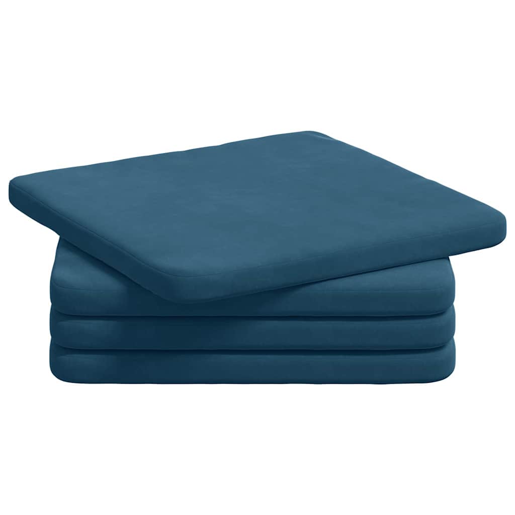 Istumispatjad 4 tk Samet Sinine 40 x 40 x 3 cm