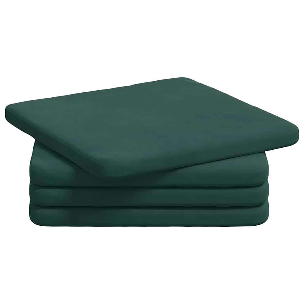Istumispatjad 4 tk Samet Tume rohelise 40 x 40 x 3 cm