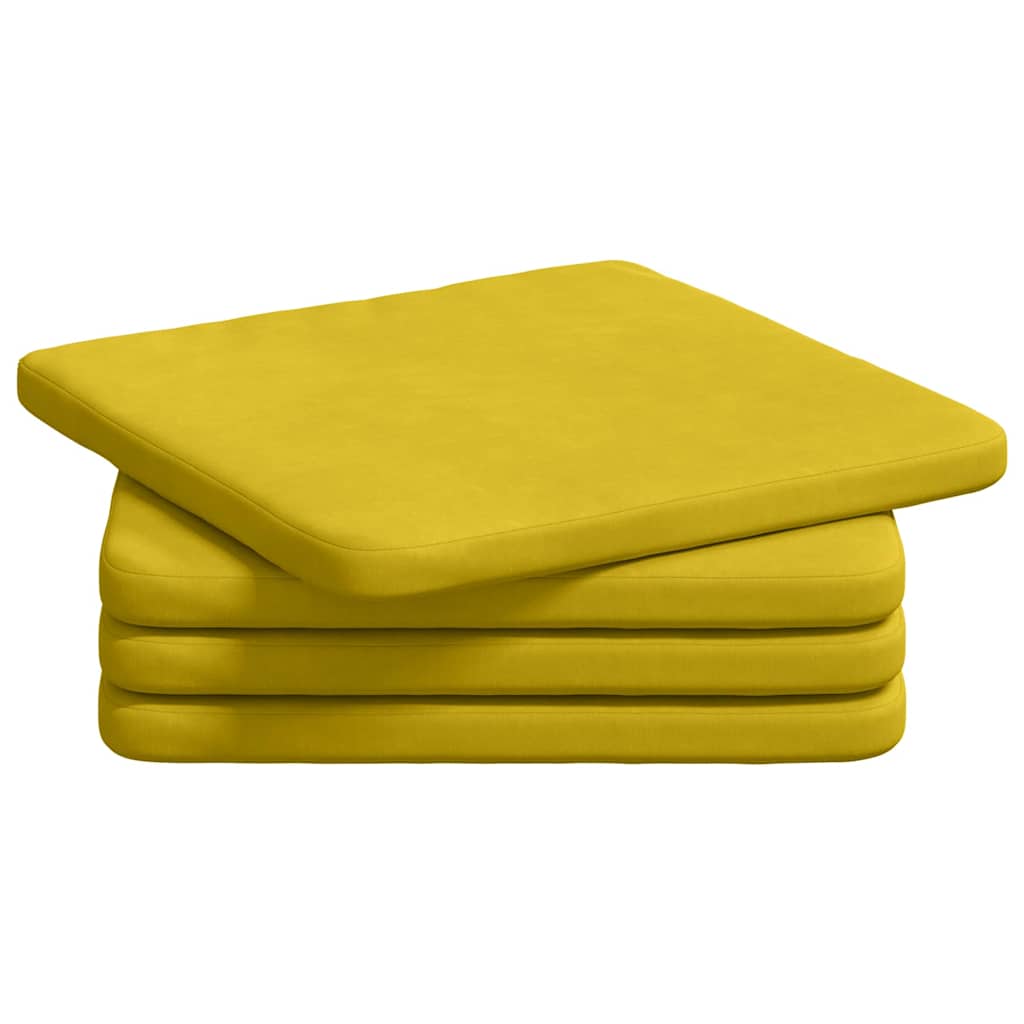 Istumispatjad 4 tk Samet Kollane 40 x 40 x 3 cm