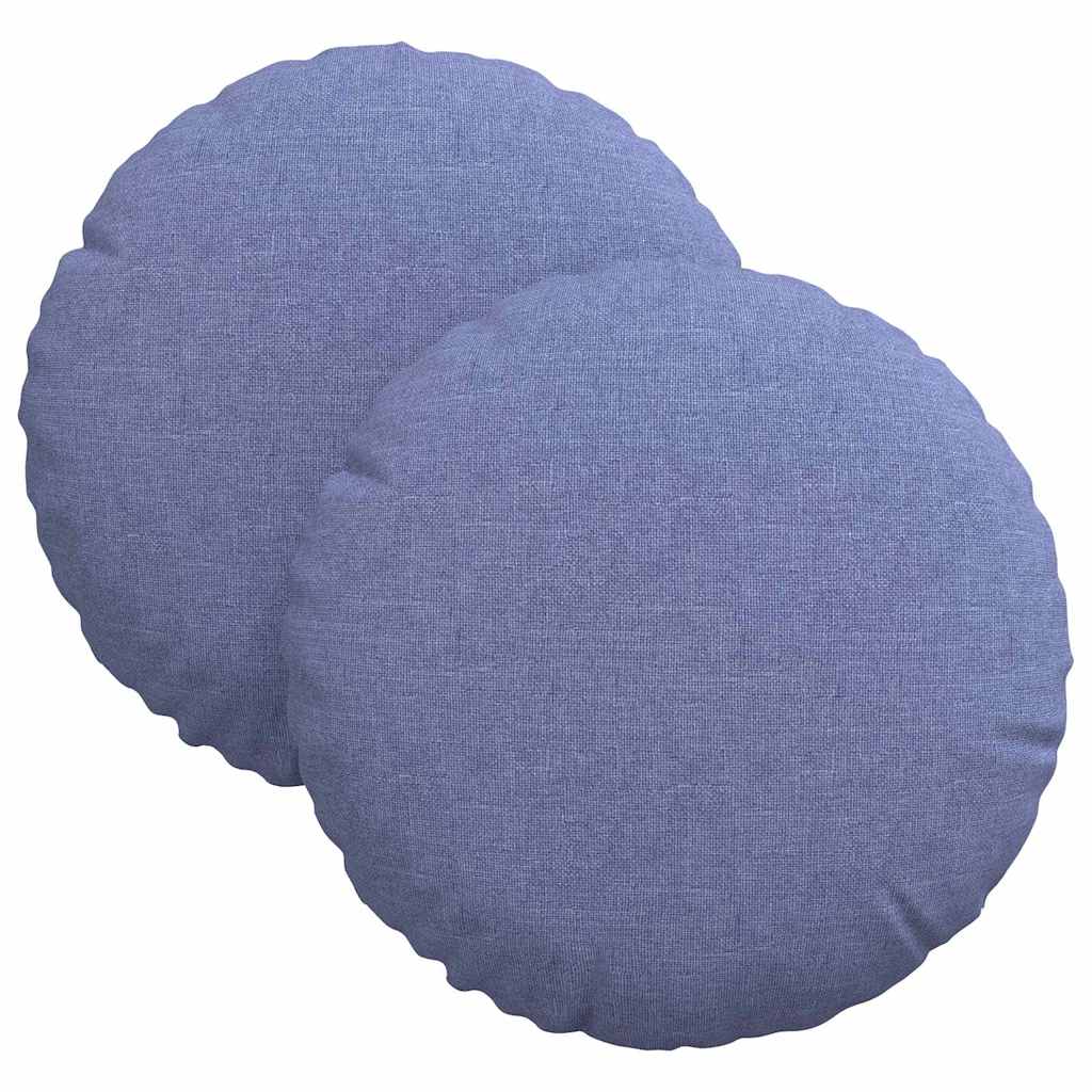 Istumispatjad 2 tk kangas Jeans sinine Ø30 x 13 cm