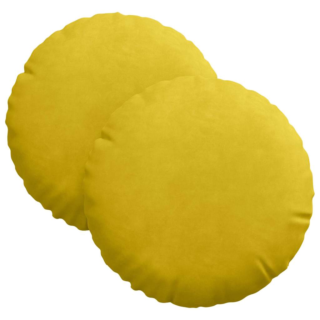 Istumispatjad 2 tk Samet Kollane Ø30 x 13 cm
