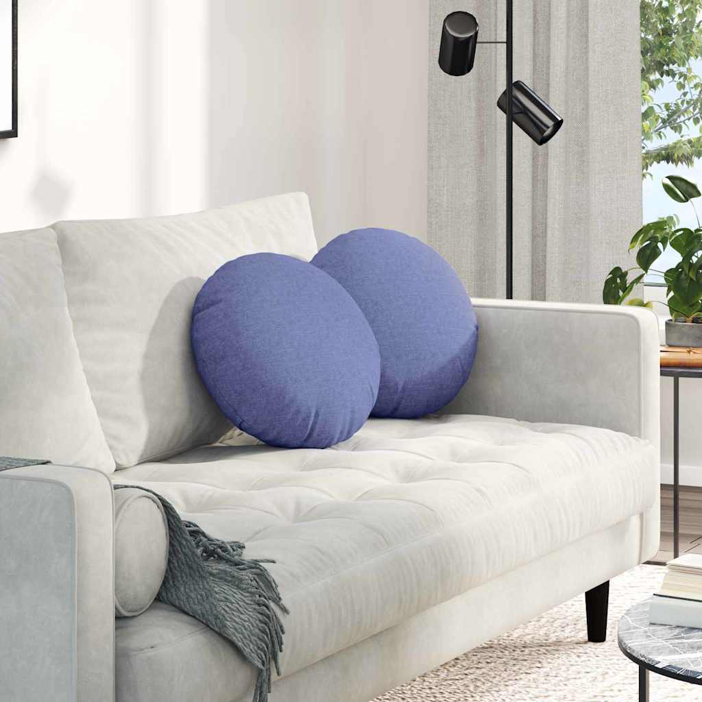 Istumispatjad 2 tk kangas Jeans sinine Ø40 x 13 cm