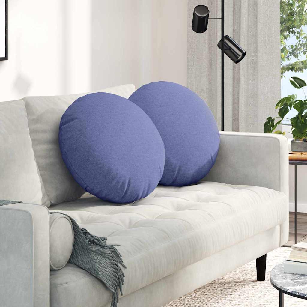 Istumispatjad 2 tk kangas Jeans sinine Ø50 x 19 cm