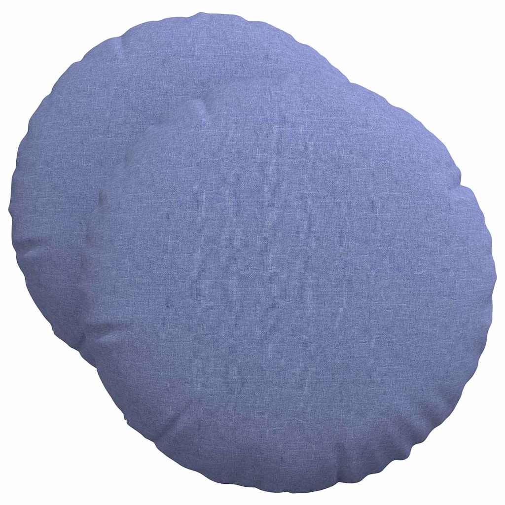 Istumispatjad 2 tk kangas Jeans sinine Ø50 x 19 cm