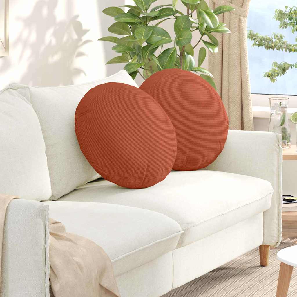 Istumispatjad 2 tk Korter kangas Punane oranž Ø50 x 19 cm